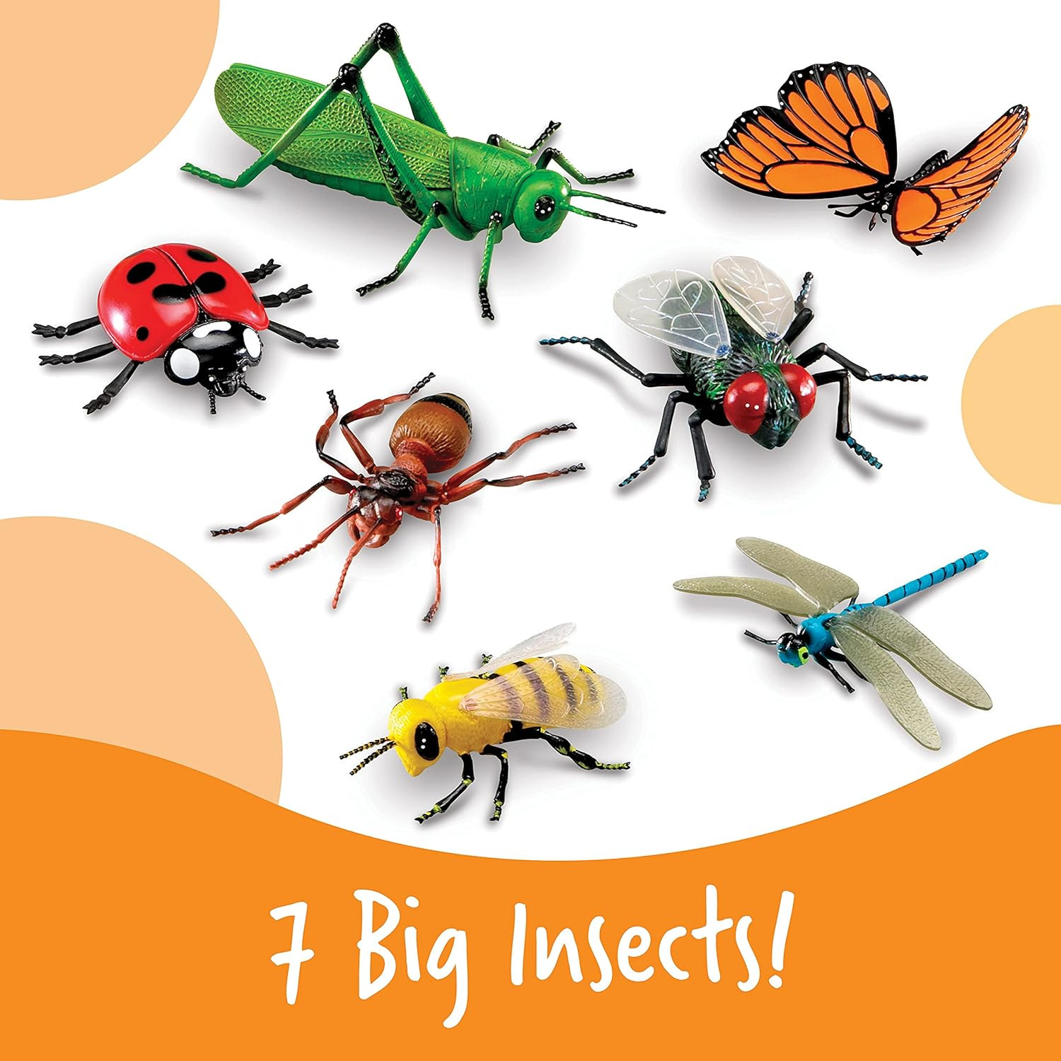 Jumbo Insects – 7 Pieces, Ages 3+ Toddler Learning Toys, Animal Toys for Kids, P