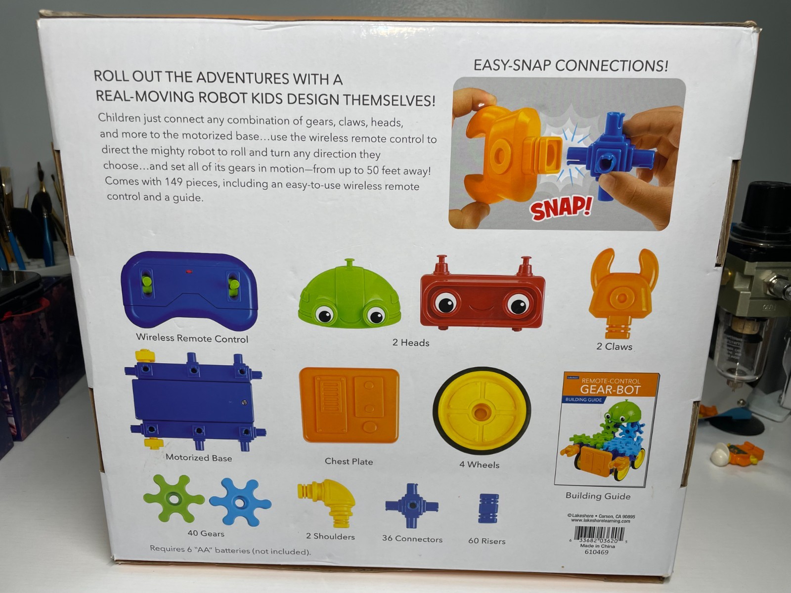 Lakeshore Learn & Play Remote Control Gear-Bot Building Set Tested Works