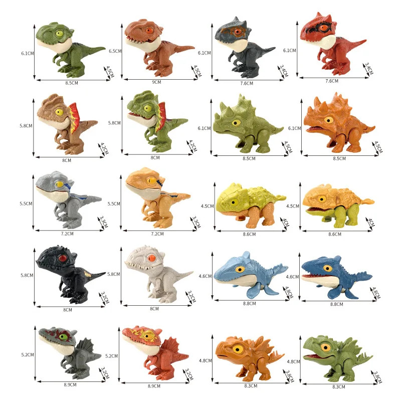 5/10PCS Finger-Biting Dinosaur Toys | Movable Joints Simulation Model for Kids E