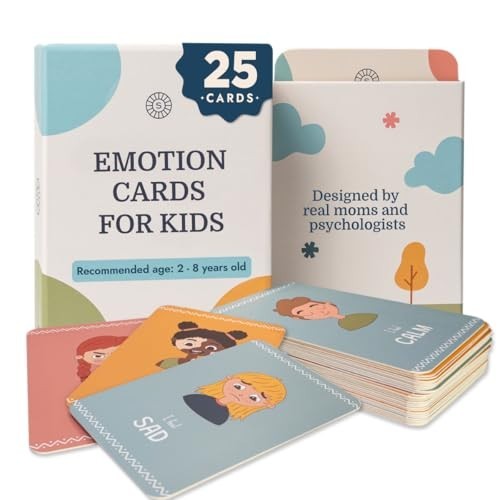 Emotion Flashcards for Toddlers – 25 Cards to Identify Feelings – Fun Illustrati