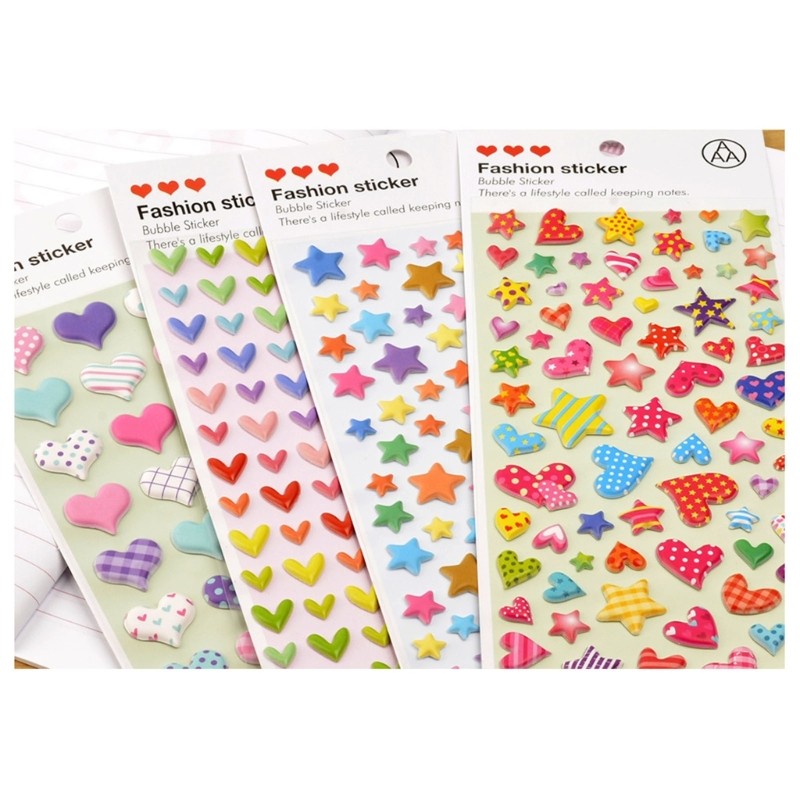5Sheets Silicone Foam Stickers Journal Decor Phone Camera Decoration Stickers