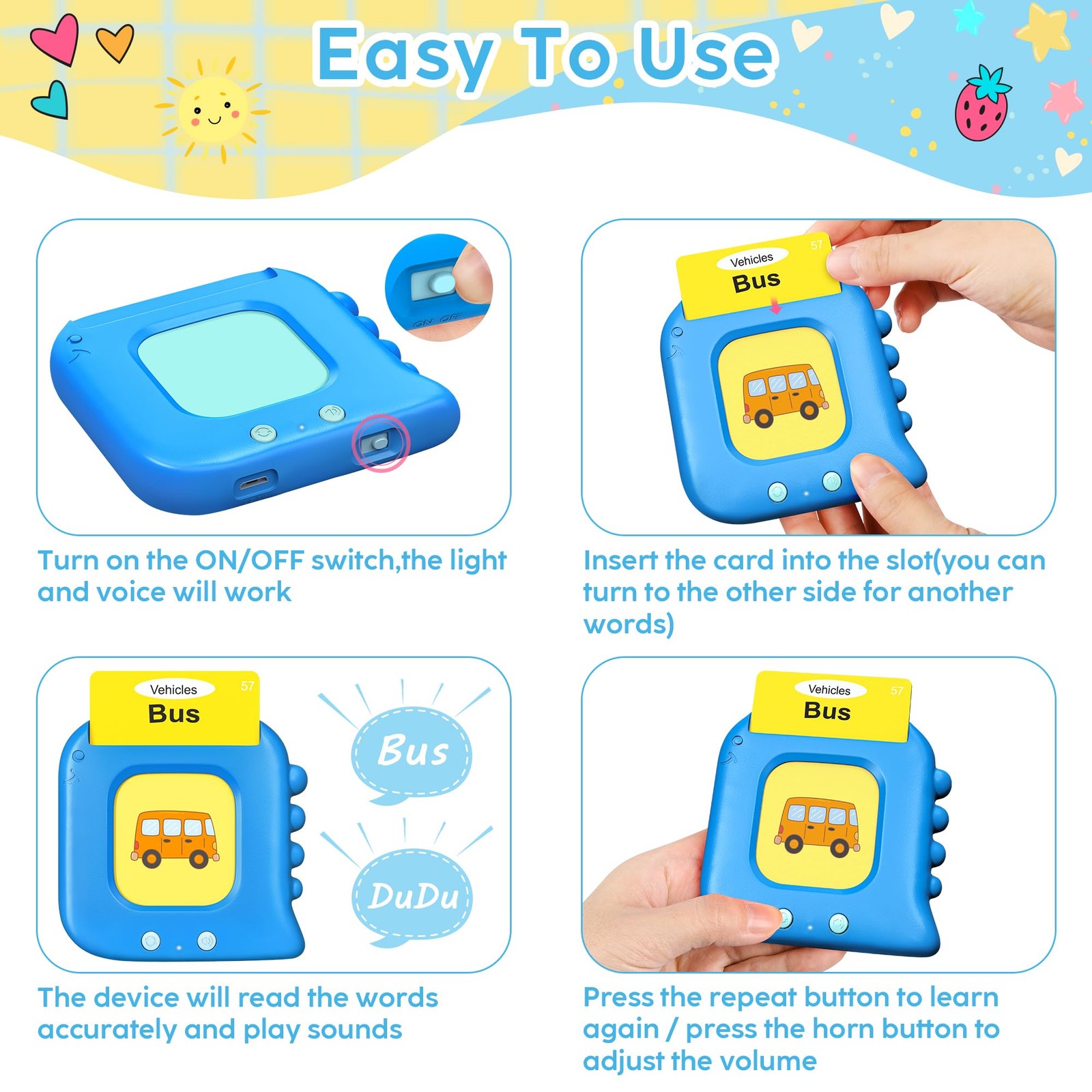 Talking Flash Cards,Kids Toddler Flash Cards with 240 Sight Words,Montessori Toy