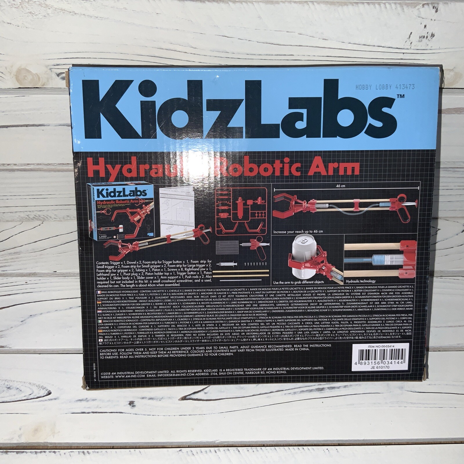 4M Hydraulic Robot Arm Kids Science STEM Kit 4106