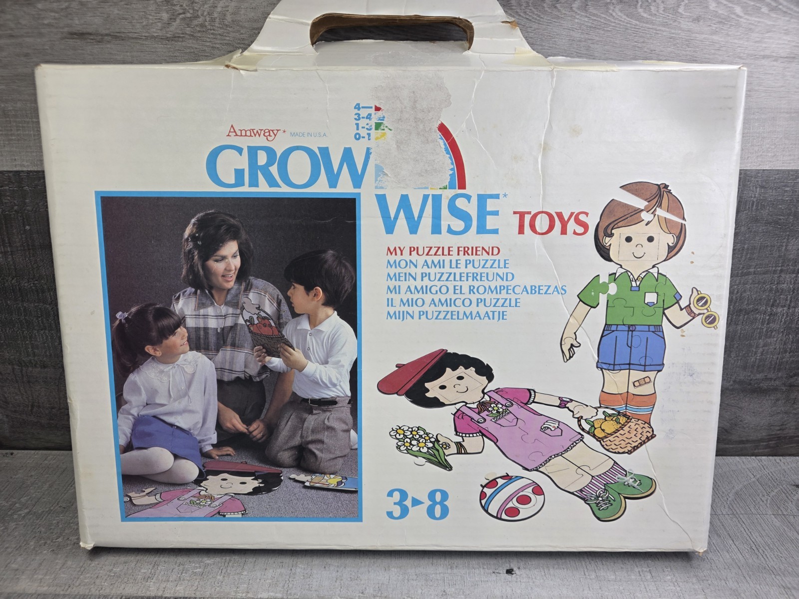 1986 Vintage Amway “GROW WISE” My Puzzle Friend Floor Puzzle Toys Learning g64