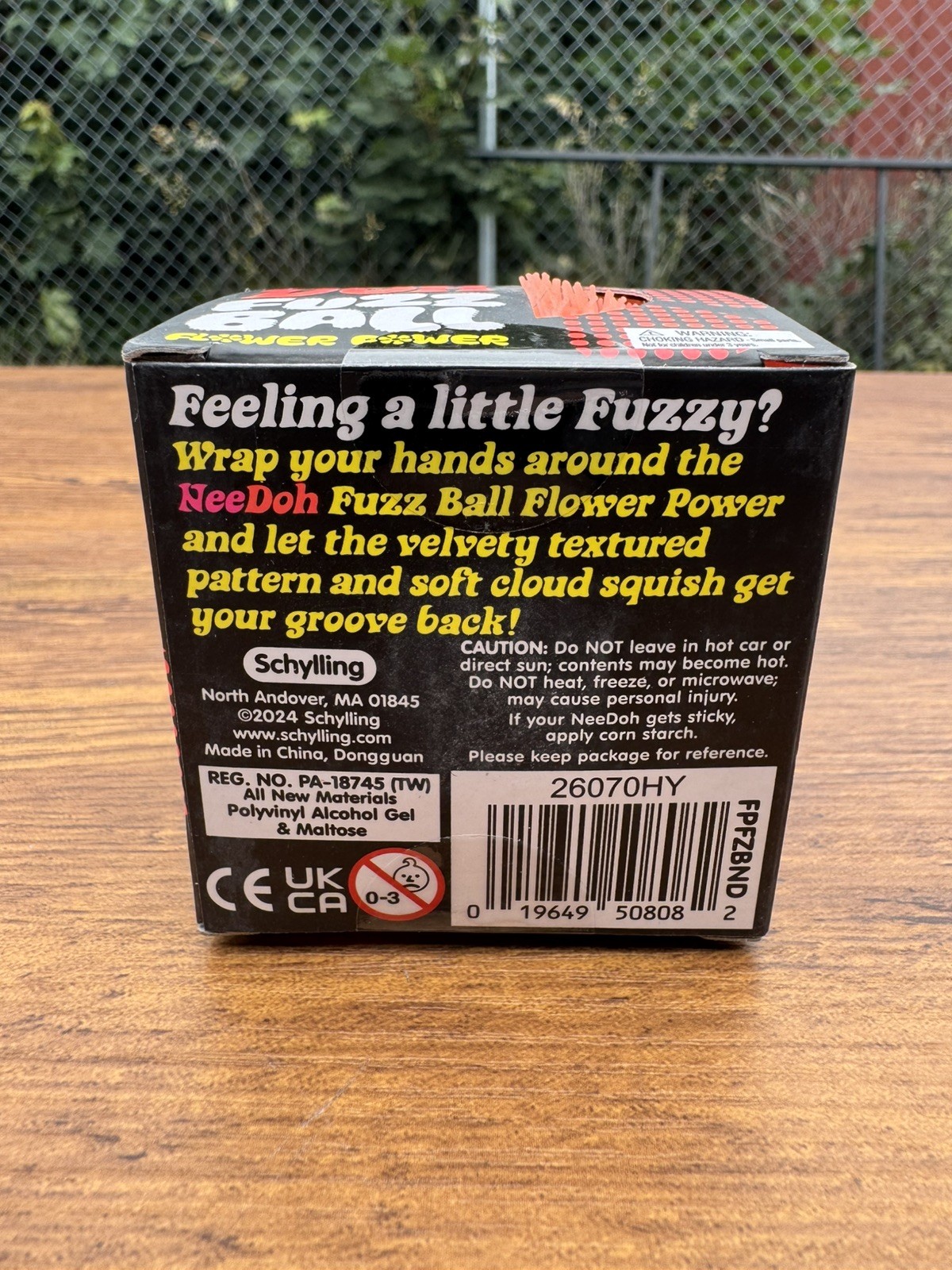 Schylling NeeDoh Fuzz Ball Flower Power Velvet Squeeze AUTHENTIC Orange Edition
