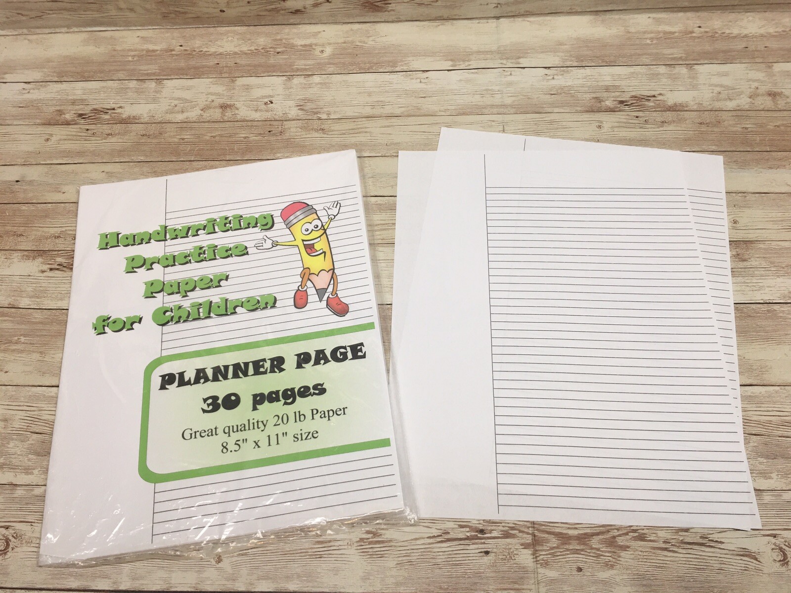 Planner Page – Handwriting Practice Paper For Children – 30 Sheets