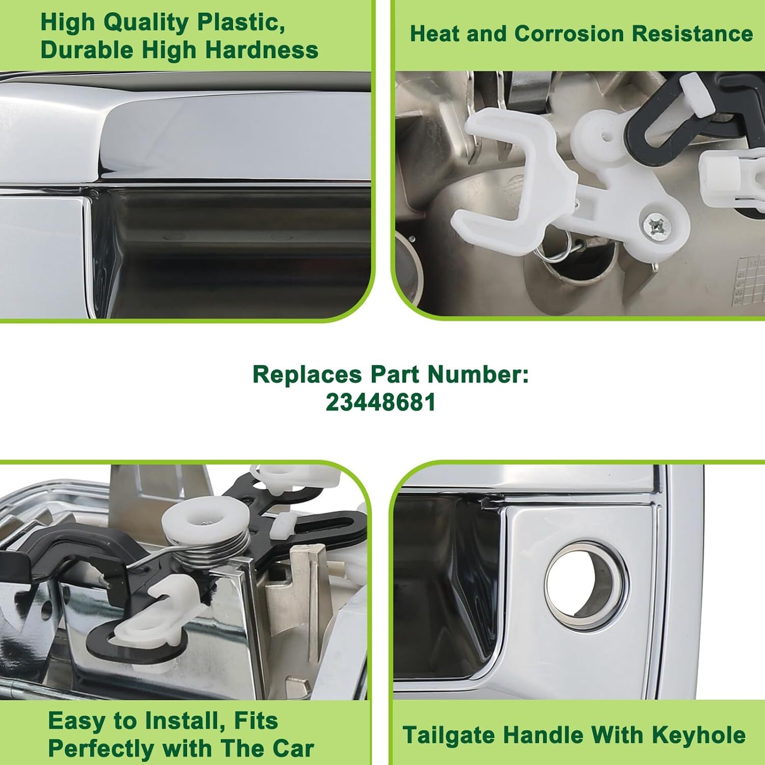 Tailgate Handle with Camera Hole Liftgate Latch Handle with Keyhole Chrome Fit