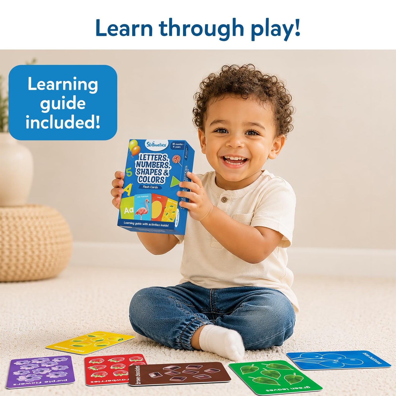Thick Flash Cards for Toddlers – Letters, Numbers, Shapes & Colors, Montessor…
