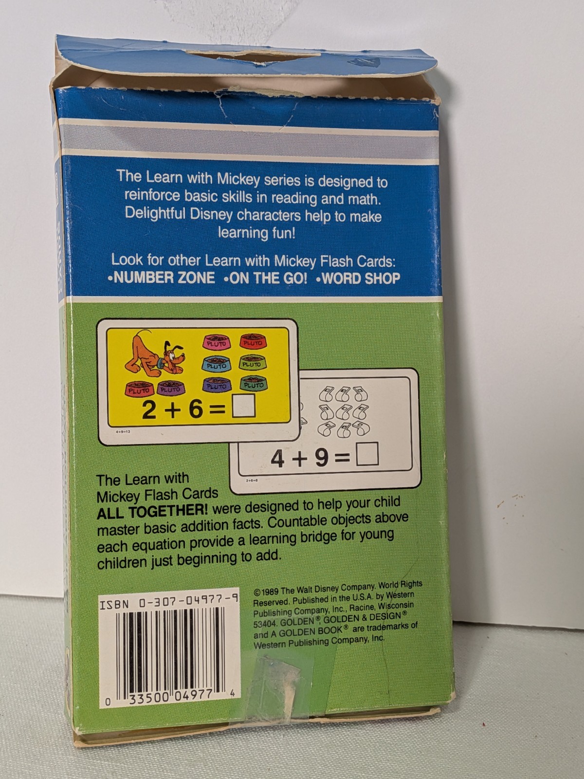 Vintage Disney-Themed Educational Addition and Subtraction Flash Cards by Golden