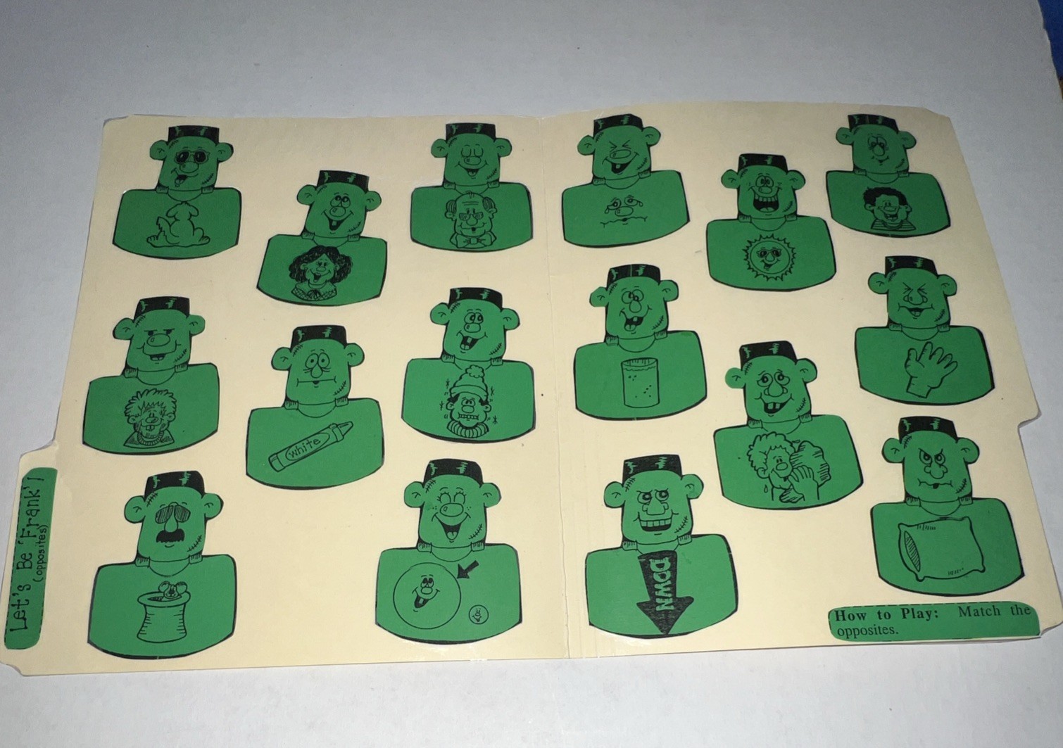 Let’s Be Frank Grades K-1 Teacher Made File Folder Game Opposites