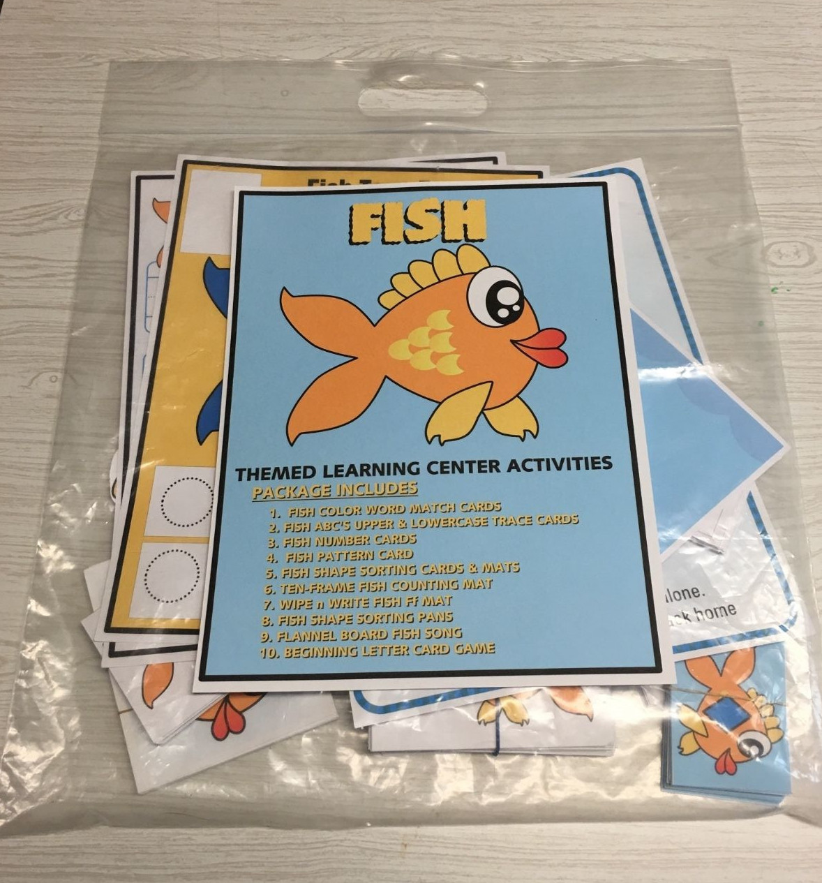 FISH -THEMED Learning Activities Package – LAMINATED – Teaching supplies