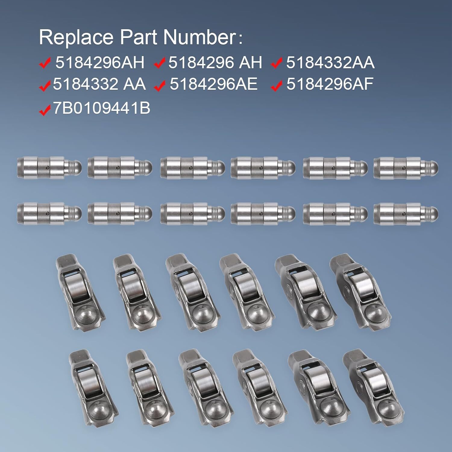 Rocker Arm and Valve Lifter Kit 12 Pcs Compatible with Jeep Grand Cherokee