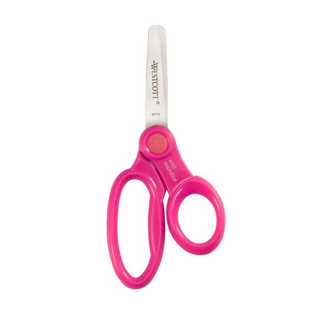5″ Kids Westcott Blunt Microban Scissors – w/ Microban, 5″ Blunt, Pink