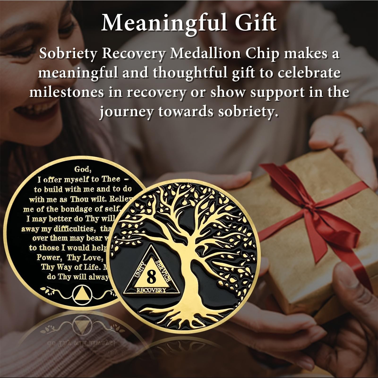 8 Year Sobriety Coins, Tree of Life 8 Year AA Medallions – AA Sobriety Chips …