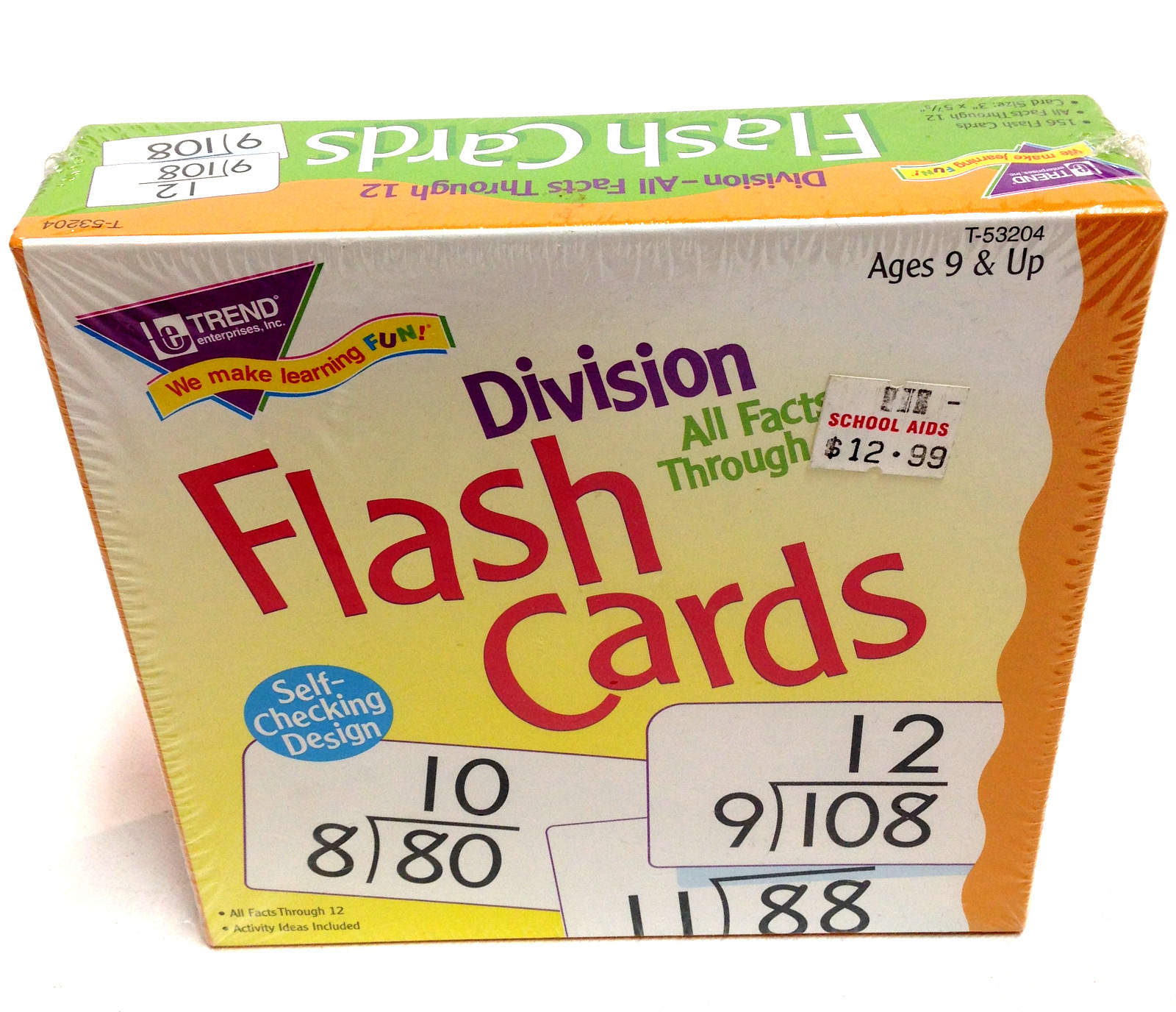 Trend Enterprises Division 0-12 All Facts Skill Drill Flash Cards Ages 9+ Up