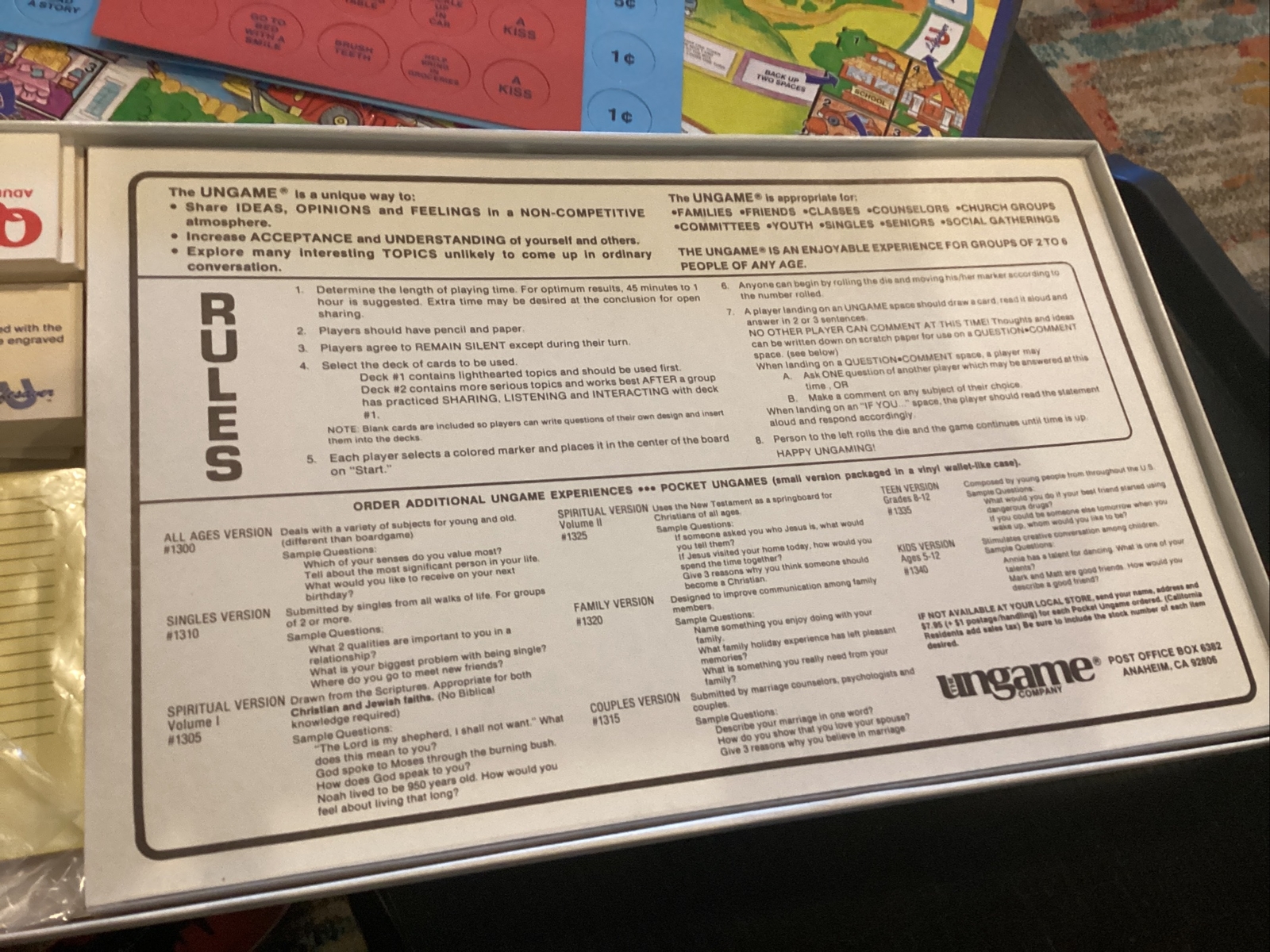1985 Ungame Lifesaver Game. Parents teach your child safety. Brand New