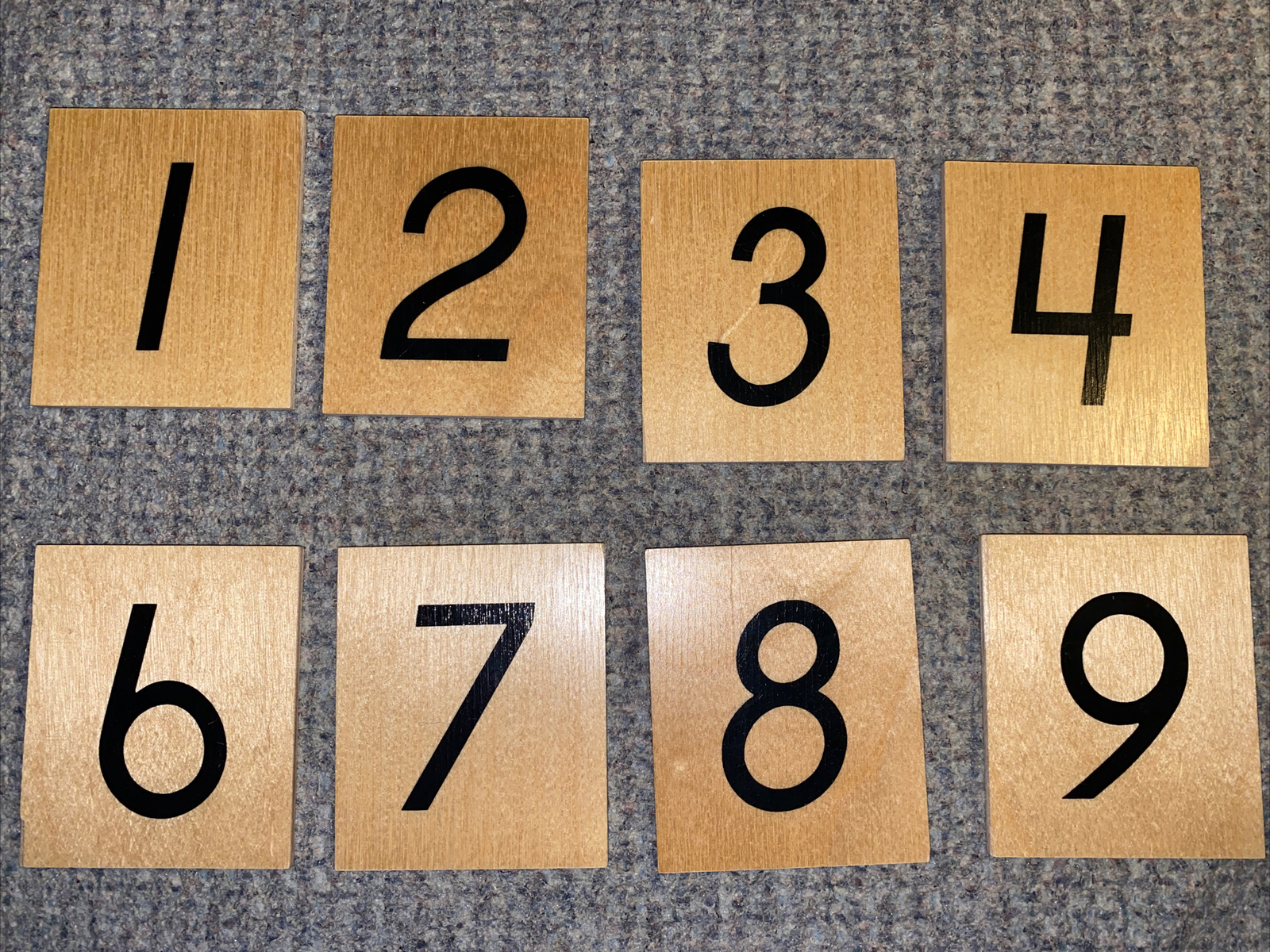 Montessori Board Numbers 1, 2, 3, 4, 6, 7, 8, 9 Replacements