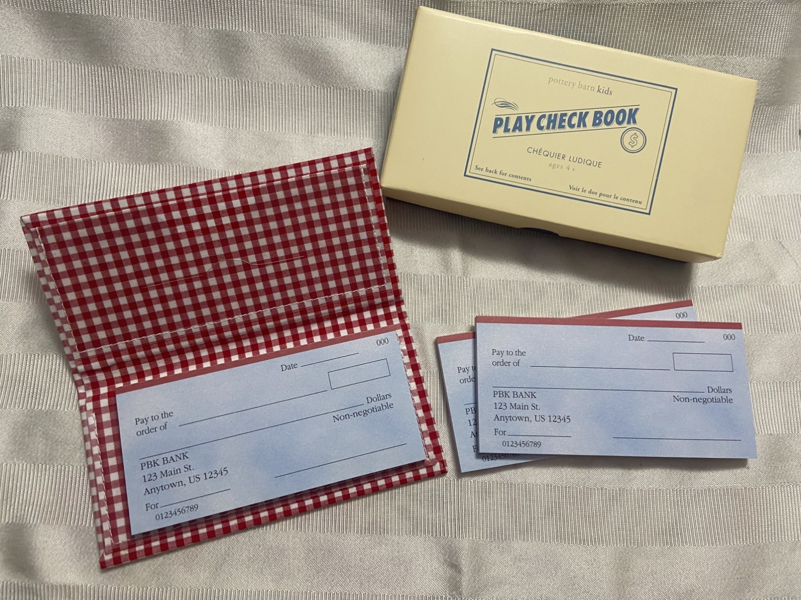 Pottery Barn Kids- Play Bank Check Book 2010- NEW in Original Box