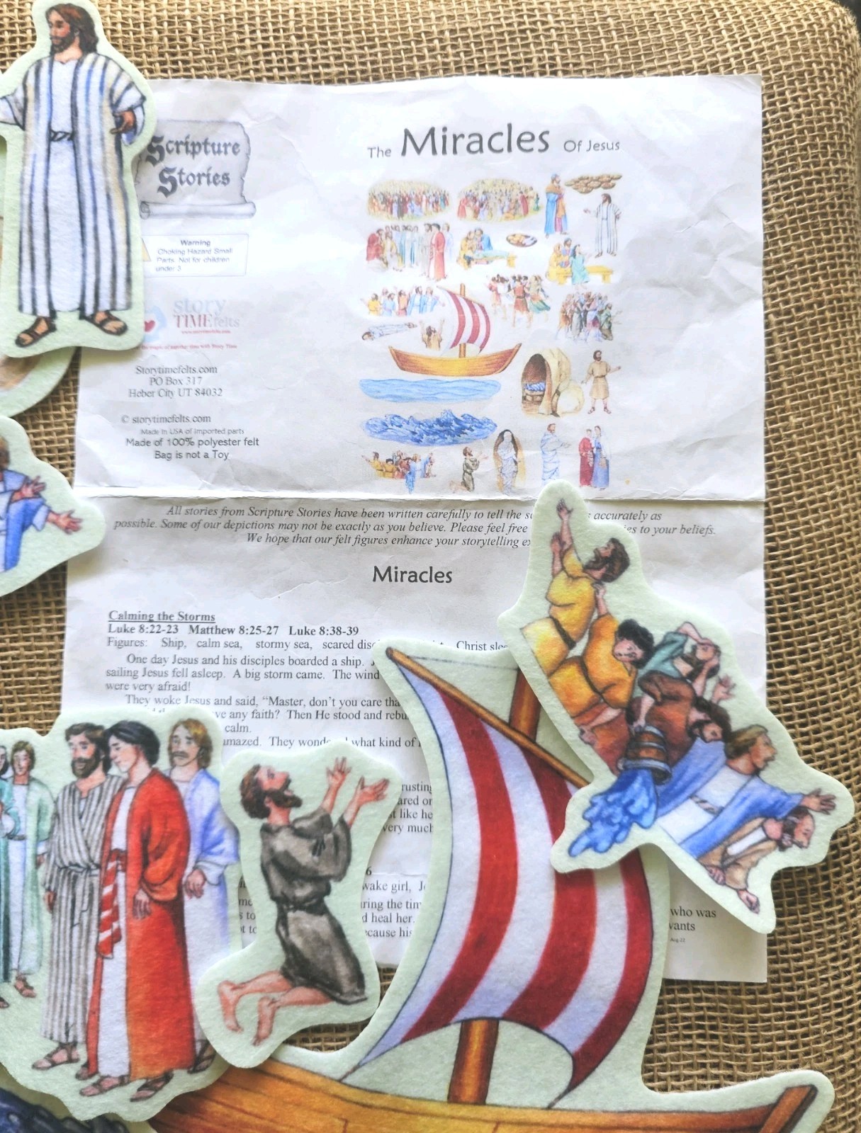 Scripture Stories Story Time 24pc Felts The Miracles Of Jesus Complete Set