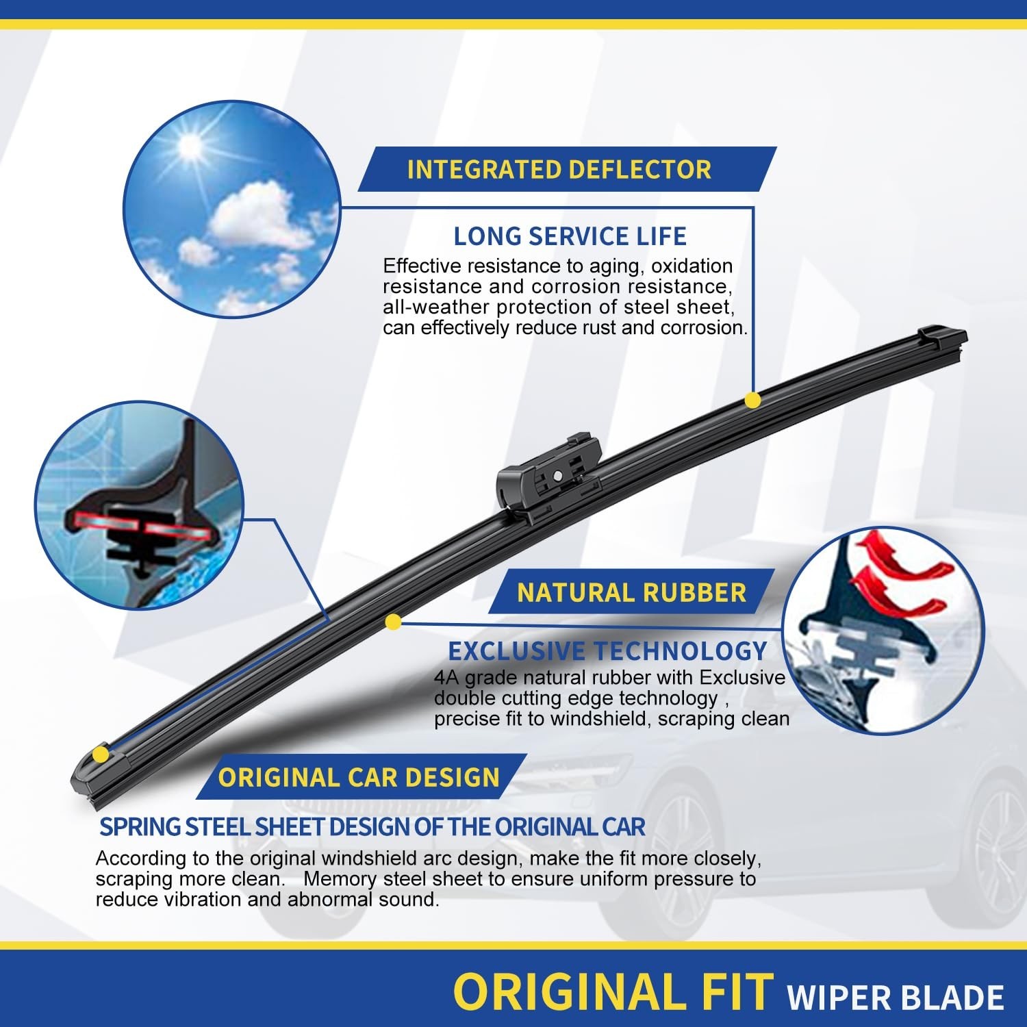3 Wipers Factory Replacement For 2018-2021 2022 VW Volkswagen Tiguan /2019 20…