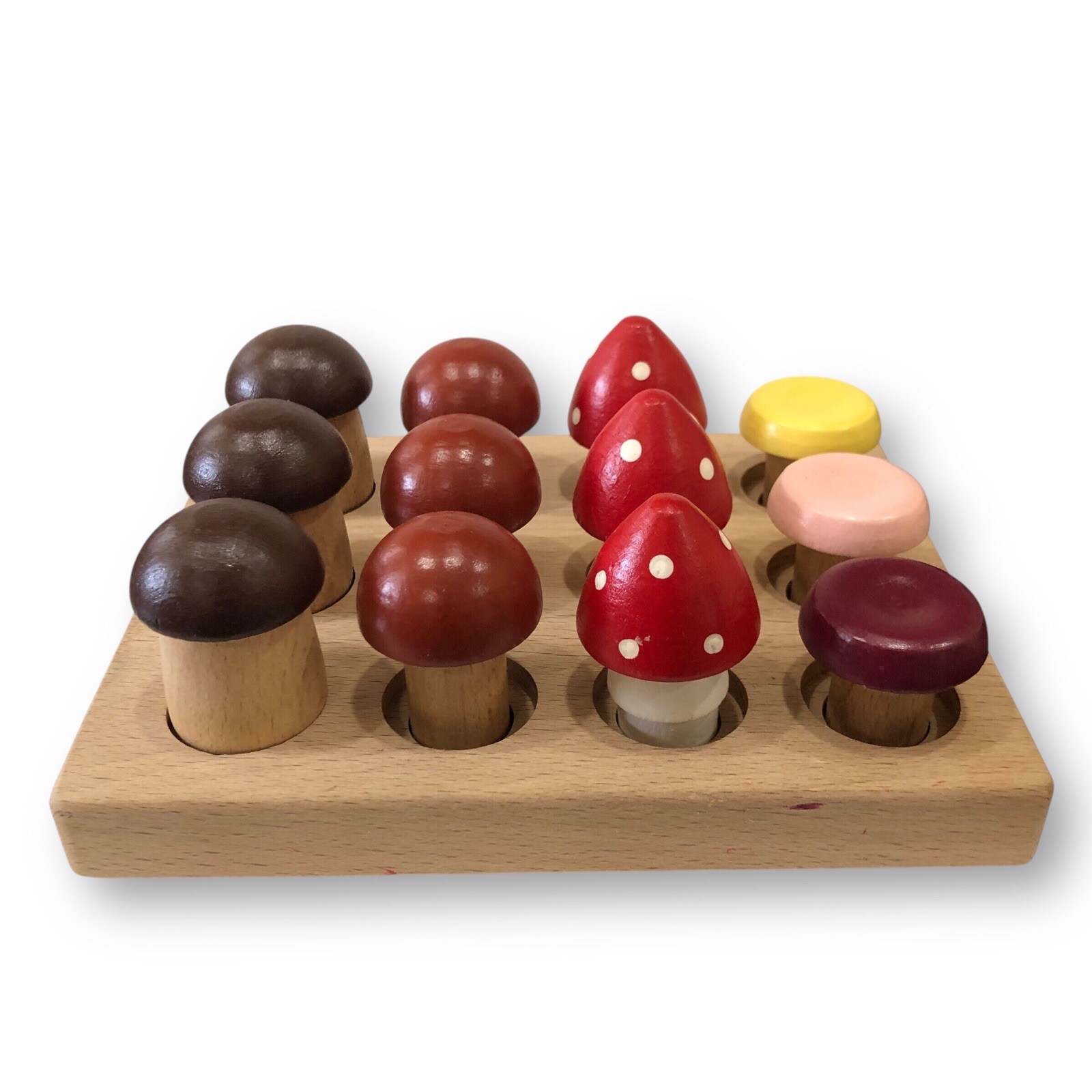 Montessori Inspired Mushroom Sorting Board Set Education Toy Dexterity Counting