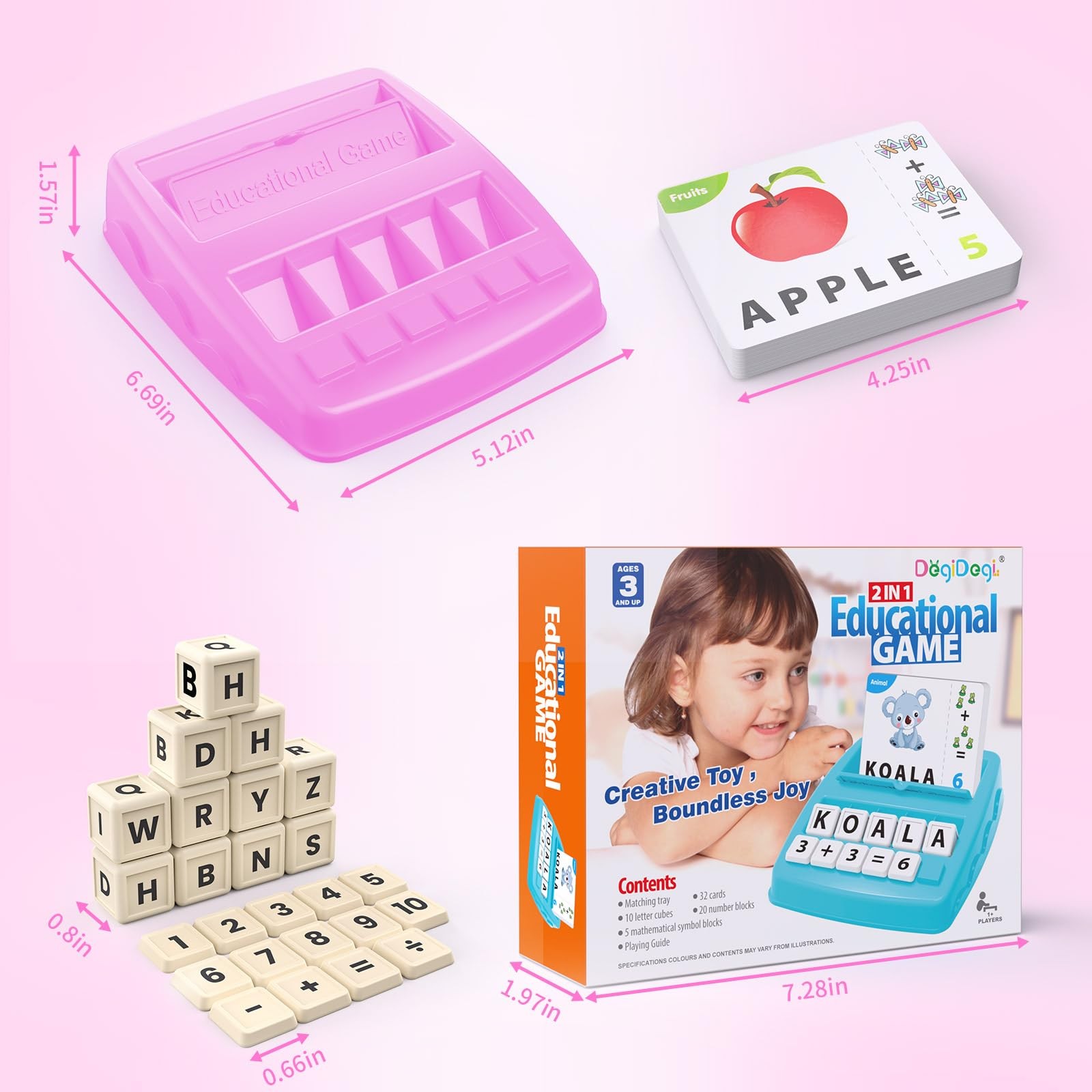 Educational Toys for Ages 3-8, Matching Letter Spelling Game ABC Learning, Le…