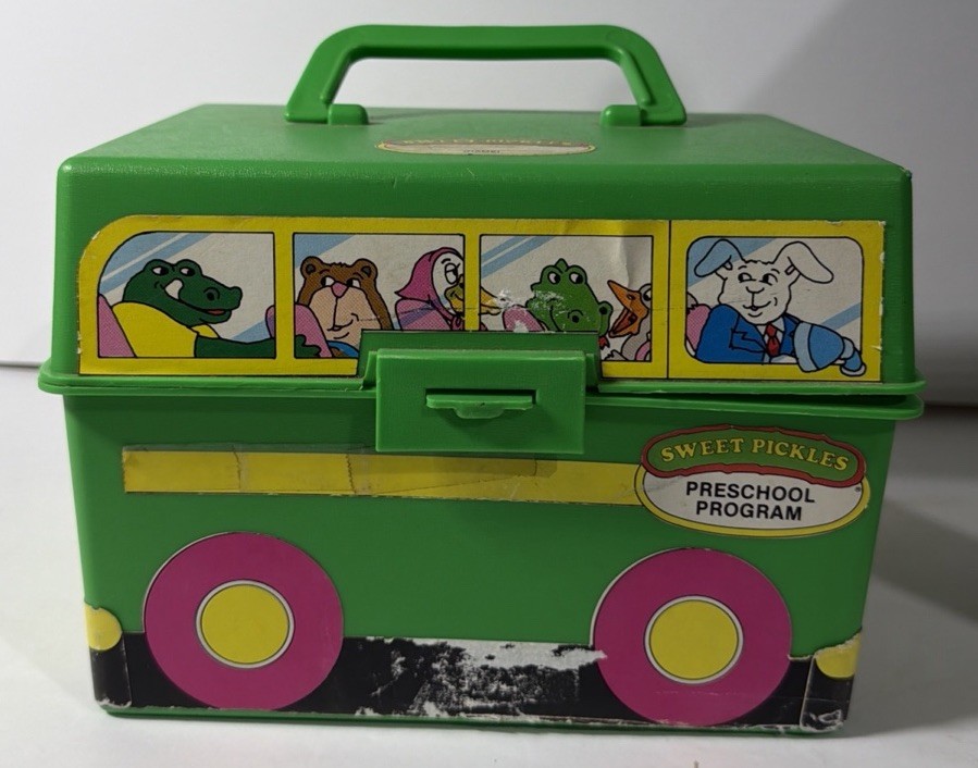 Vintage Sweet Pickles Preschool Program Learning Case Activity Bus Full w/ Cards