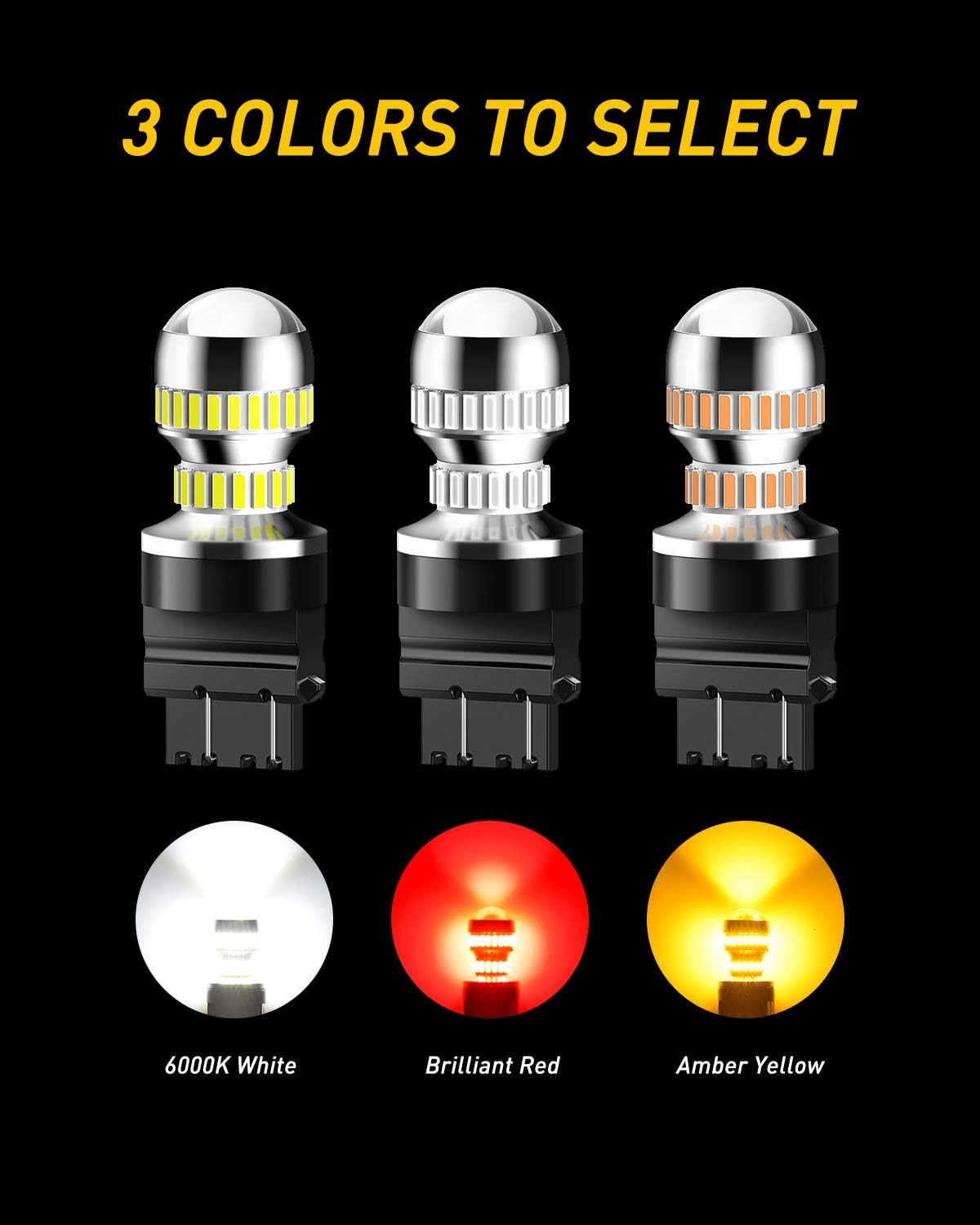 AUXITO LED Brake Tail Light Bulbs 3156 3157 LED Bulb Red Super Bright 3056 3057