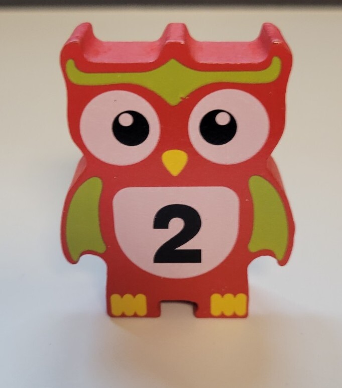Discovery Toys Stacking Owls Balancing Game Replacement Wood Block Red #2 ONLY