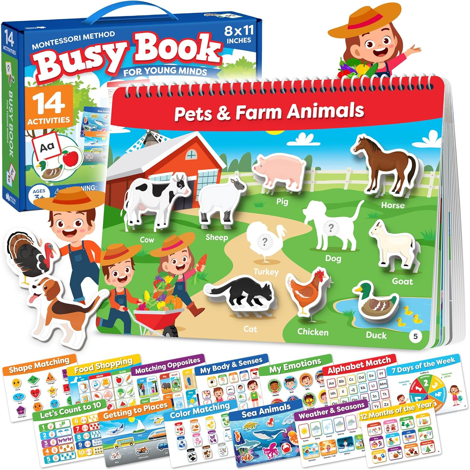 Preschool Learning Activities Montessori Busy Book for Toddlers Ages 3 and UpNEW