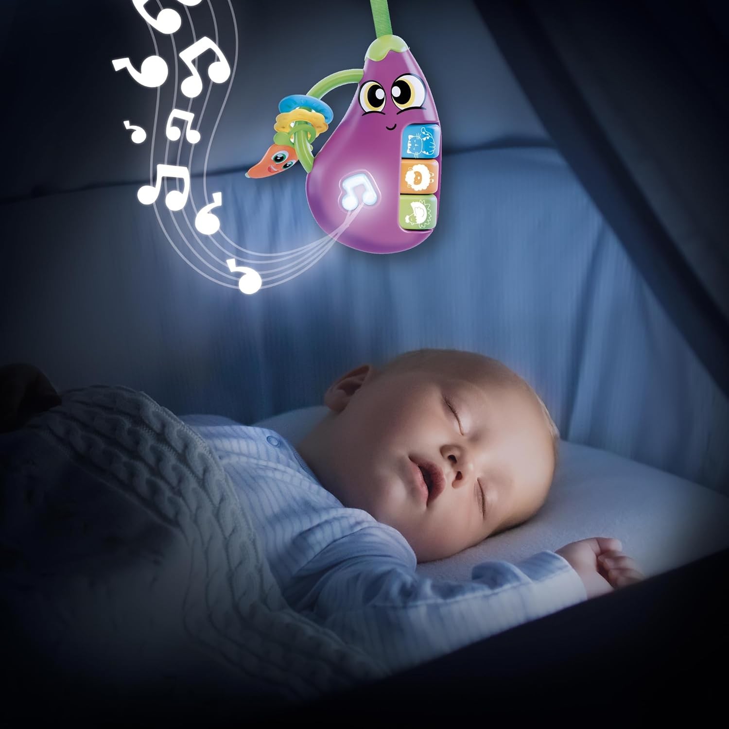 Lisciani – CAROTINA BABY – Aubergine Baby Rattle – Musical Toy for Children from