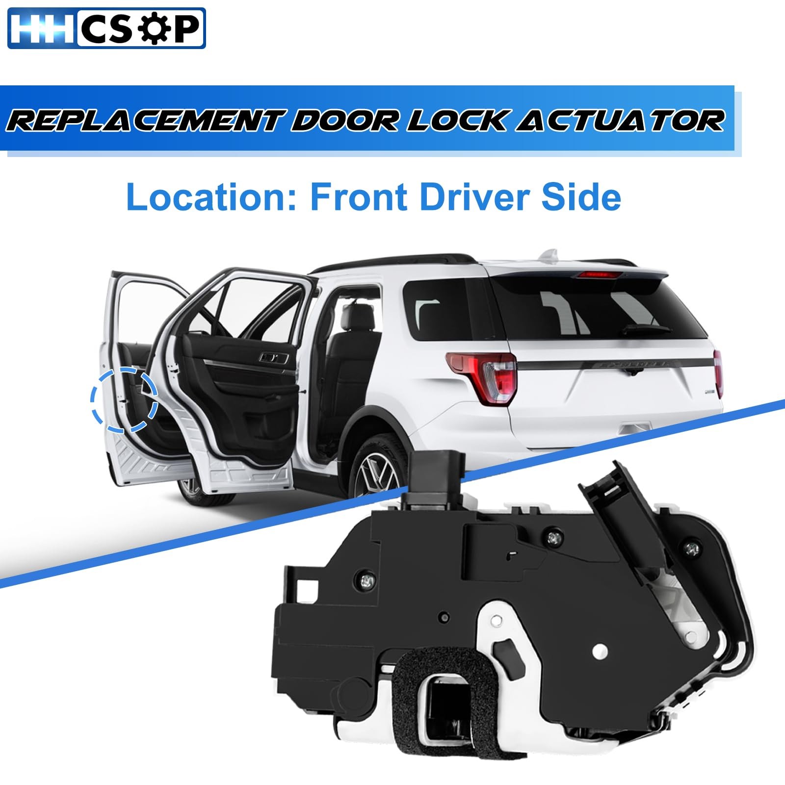 HHCSOP Front Left Driver Side Door Lock Latch Actuator Replacement for White
