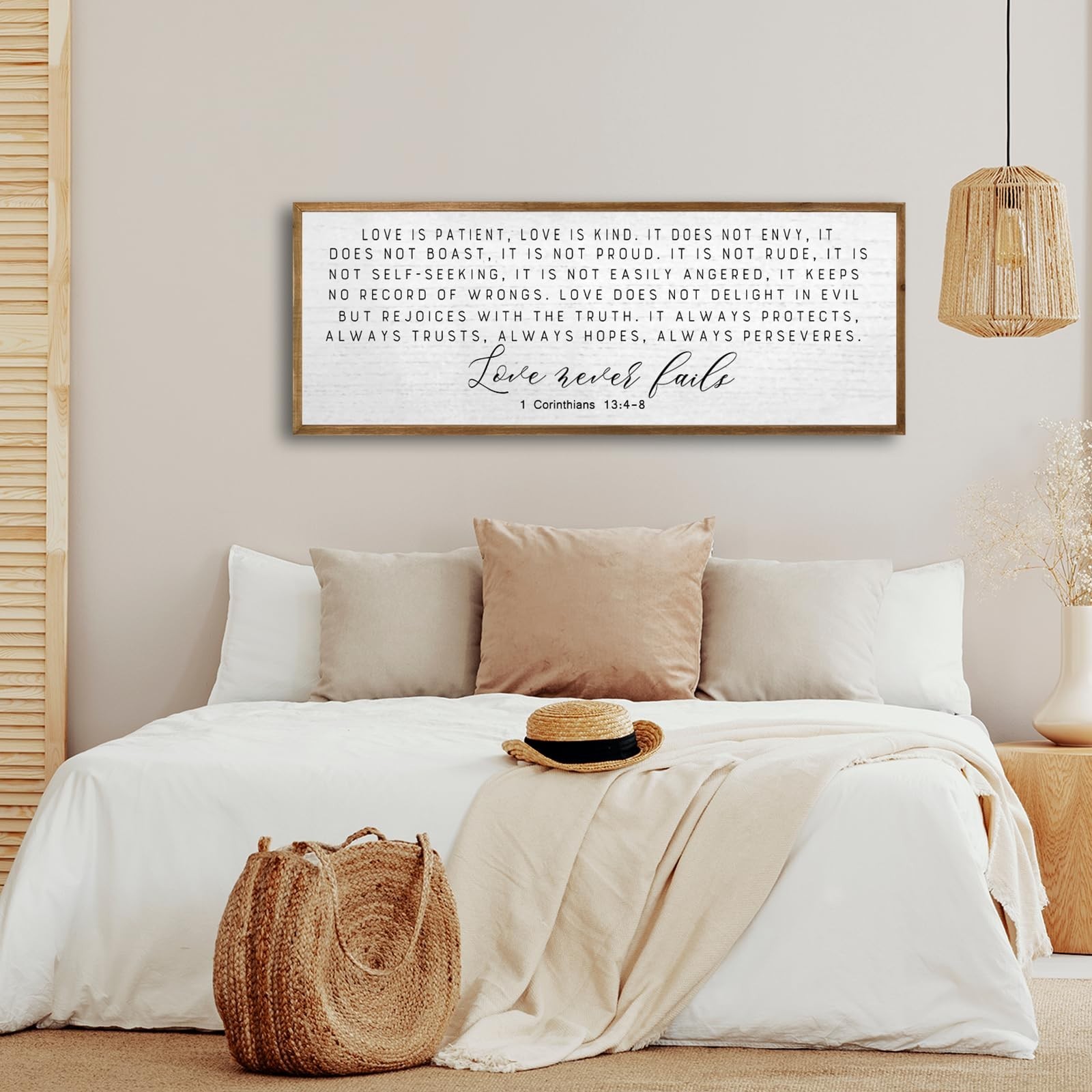 TQianJiang Christian Wall Art 1 Corinthians 13:4-8 Bible Verse Wall Art Love …