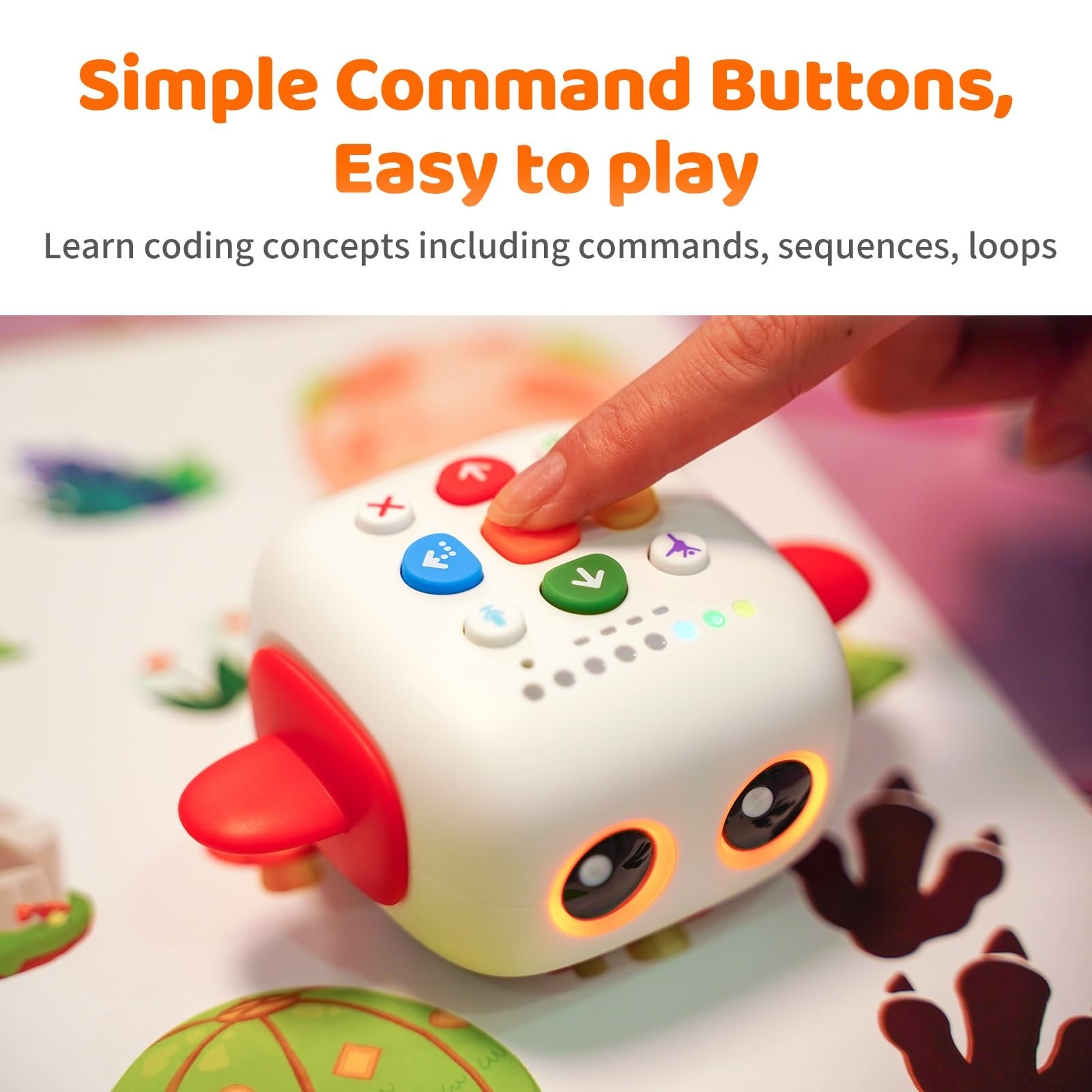 Educational Coding Robot for Kids 3-5, STEM Learning Toy, Screen-Free Robotics f