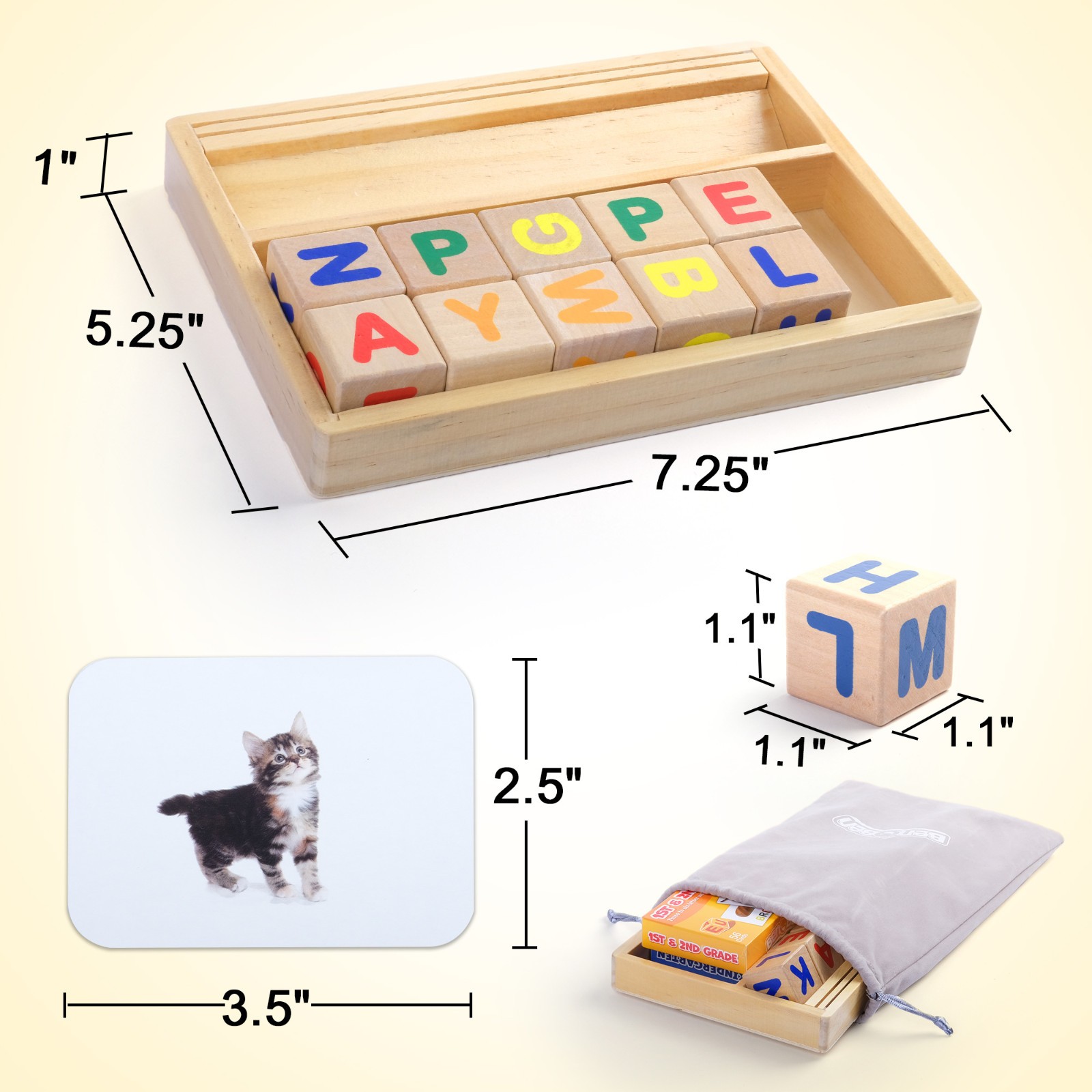 Flash Card CVC Word Builder Alphabet Learning Toy Matching Letters Spelling Game