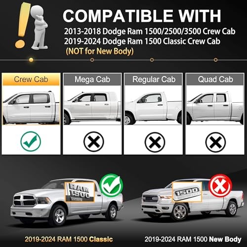 Floor Mats for 2013-2018 Dodge Ram 1500/2500/3500 Crew Cab | All Weather Floor