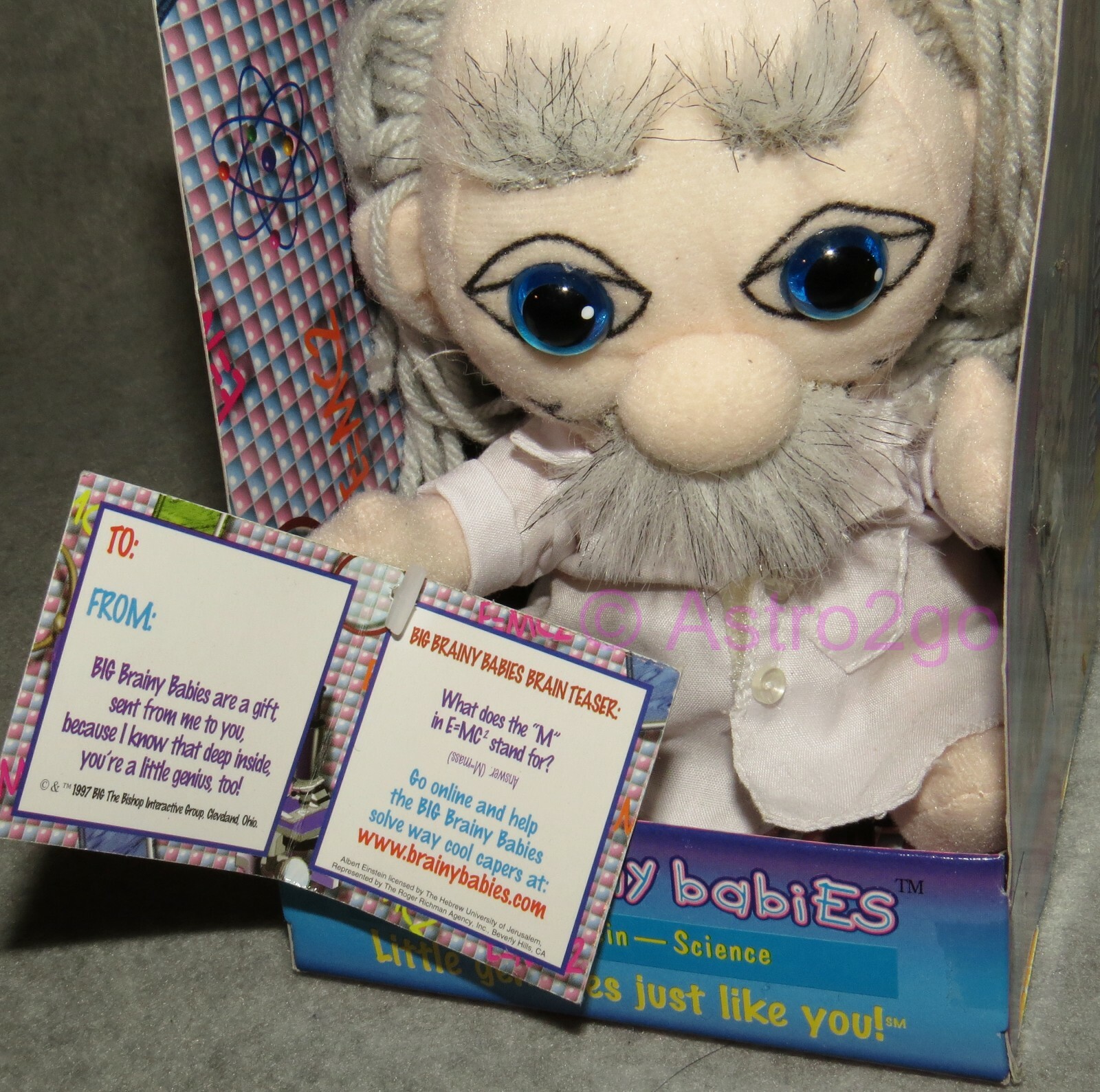 BIG BRAINY BABIES-ALBERT EINSTEIN-Stuffed Plush Little Genius Dolls Science NEW!