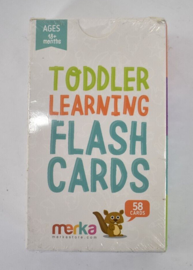 Merka Large Alphabet Flashcards For Toddlers 2-4 Years Colors Shapes Animals