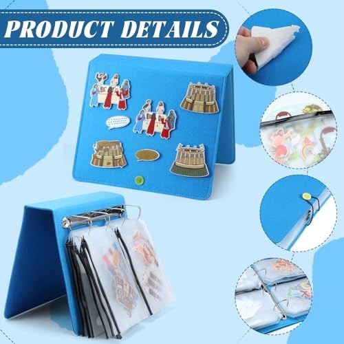 16 Pack Felt Board Story Sets – Flannel Story Pieces with Storage Binder & 16 Po