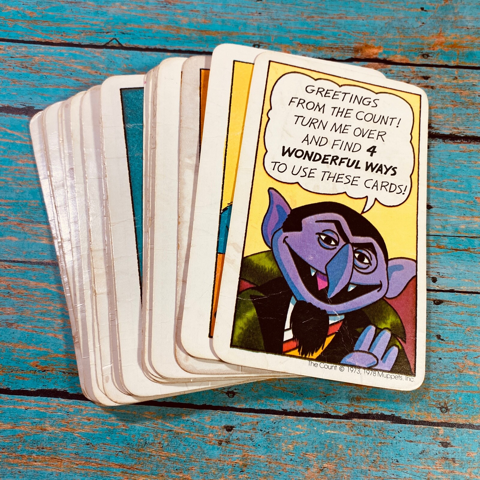 Vtg Game 1978 Cards Muppets Counting Nostalgic Playtime Cookie Monster Henson j
