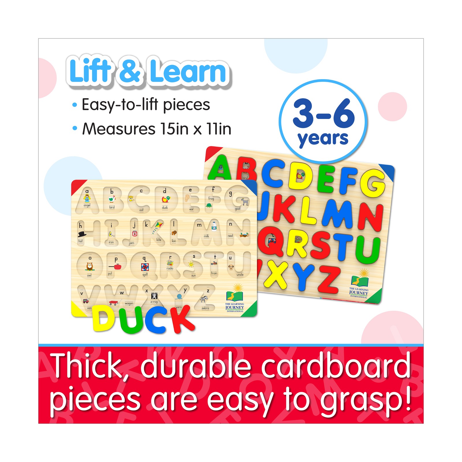 New – The Learning Journey Lift & Learn Puzzle – ABC: 26 Pcs – Ages 3-6