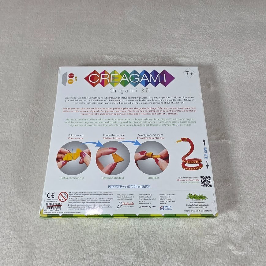 Creagami Snake 3D Paper Sculpture Origami Model Kit Puzzle Arts Crafts SEALED