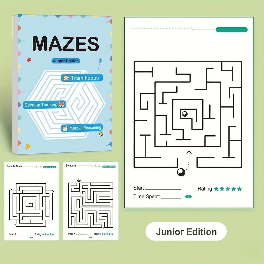 Kids Maze Activity Book Educational Learning Puzzle Workbook for Children