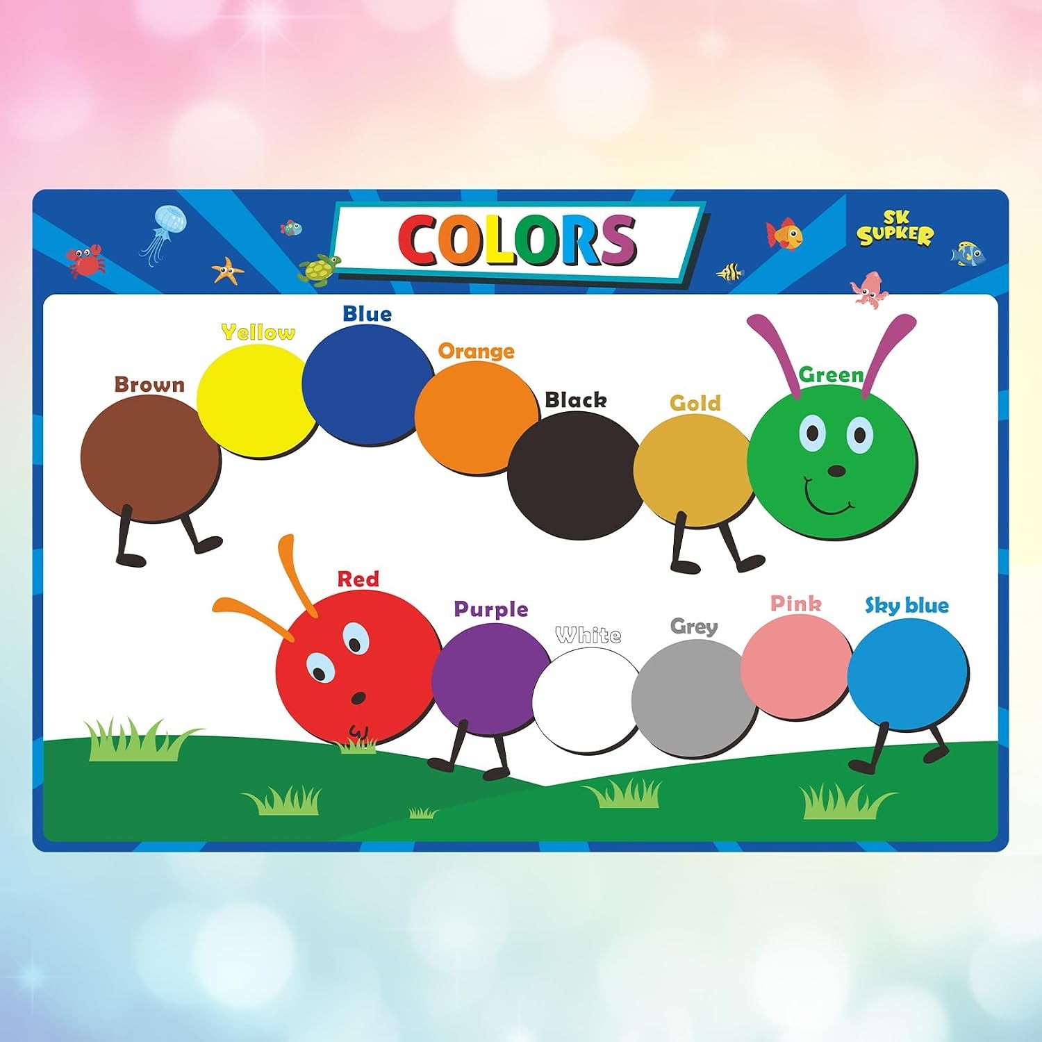 SK SUPKER 18 Toddlers Educational Learning Posters Classroom Wall Decorations…