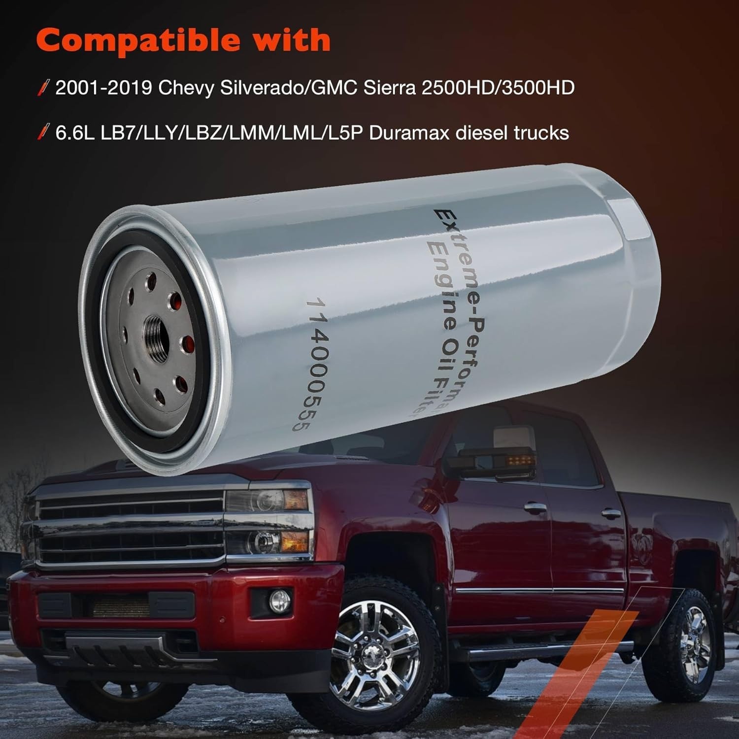 6.6 Duramax Oil Filter (5 Micron) Compatible with 2001-2019 1 Pack