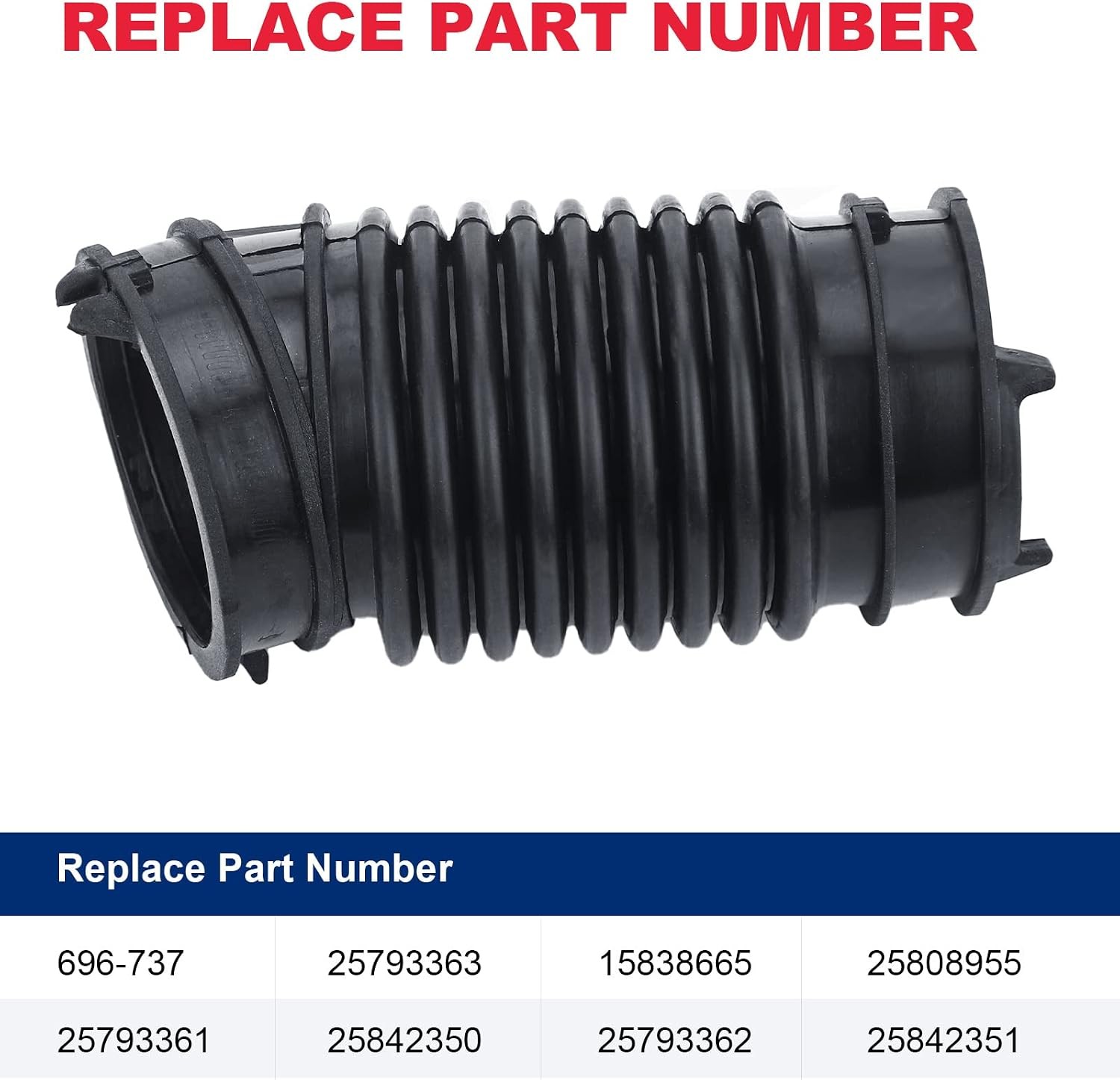 Air intake hose for various vehicle models.