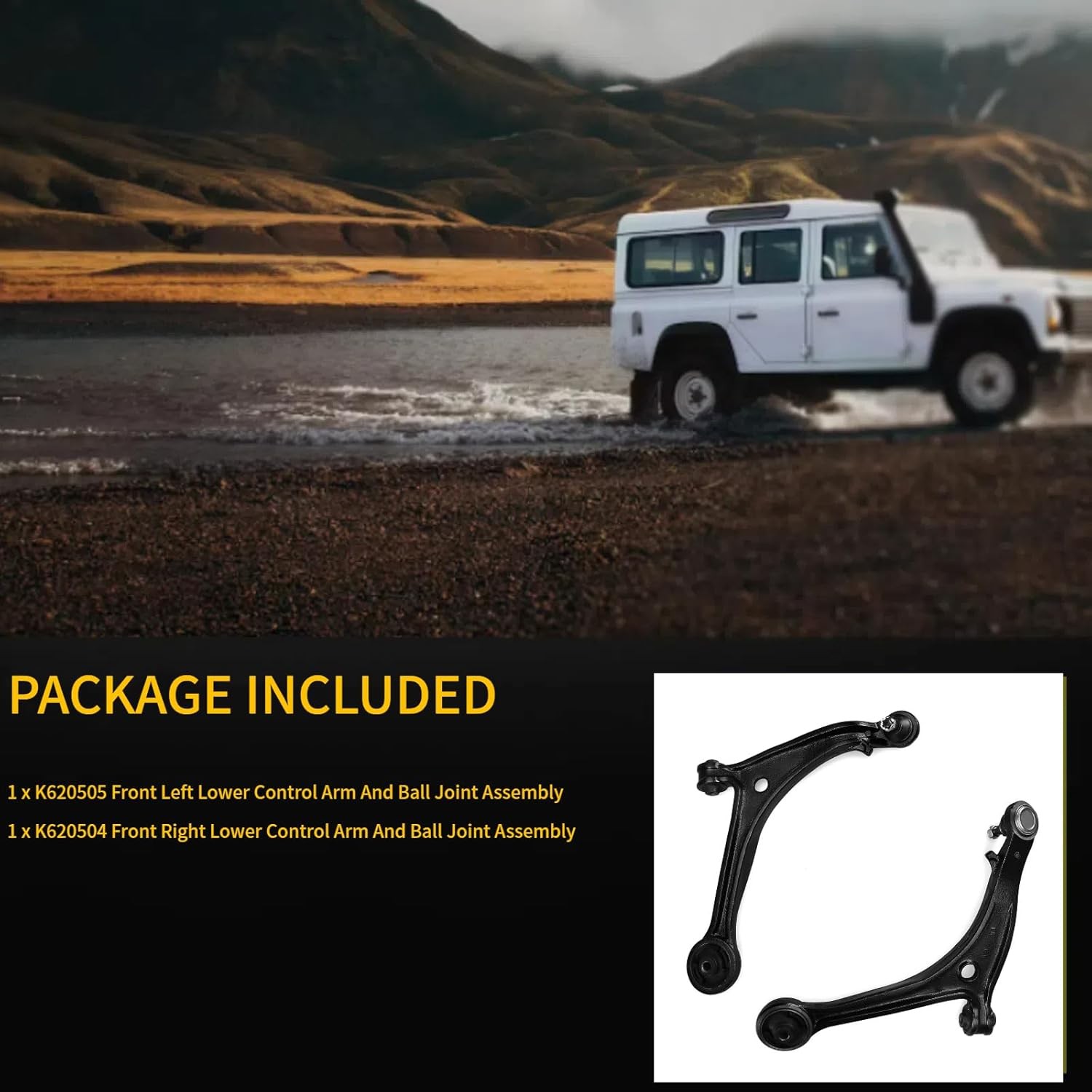 2pc Front Lower Control Arm and Ball Joint Assembly K620504 K620505 for Honda