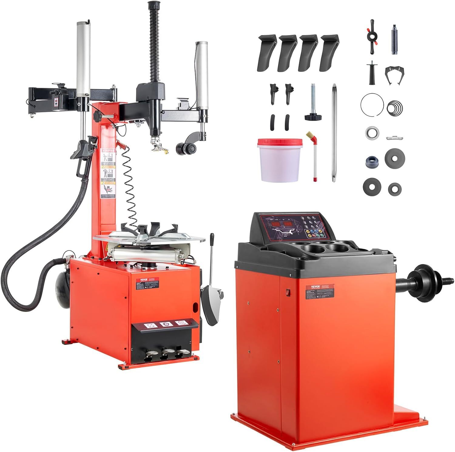 VEVOR Electric Tire Changer, Tire Balancer Combo, 18″ Spindle, Durable Electric