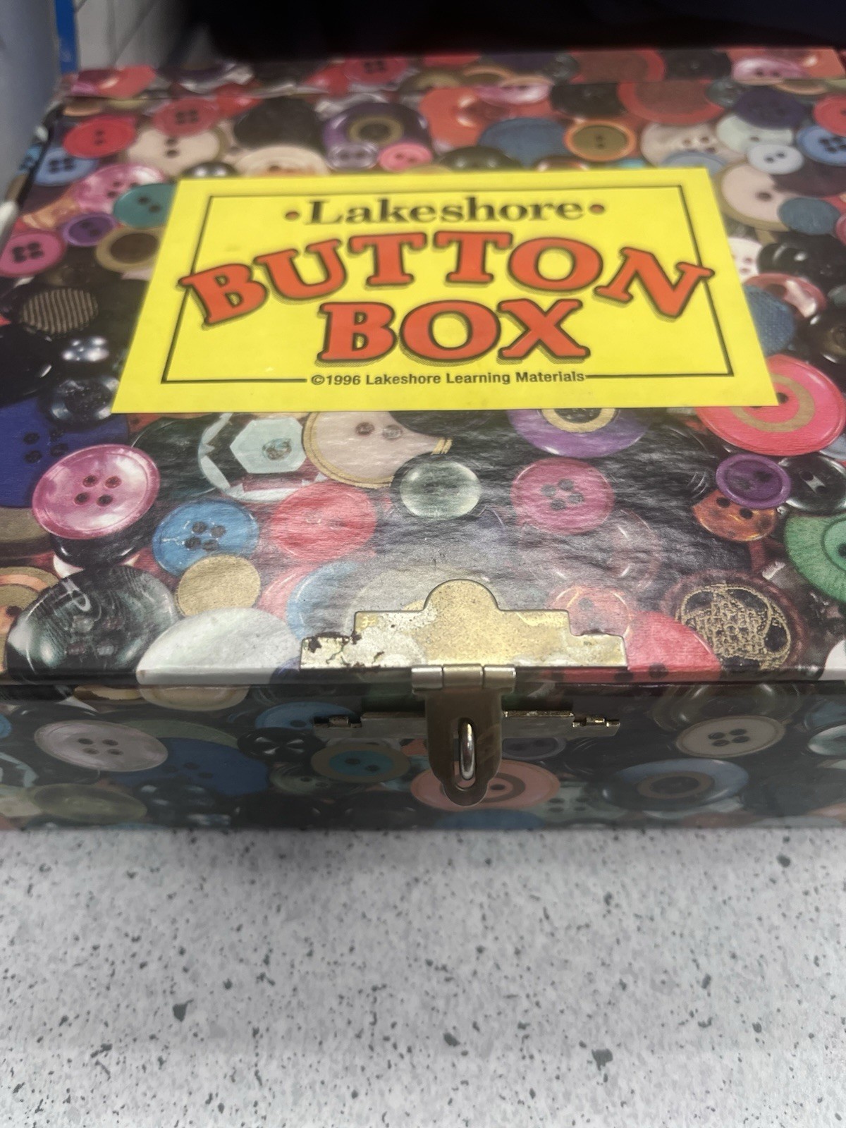 Lakeshore Learning Materials Button Box 1996 Vintage Sorting With Various Button