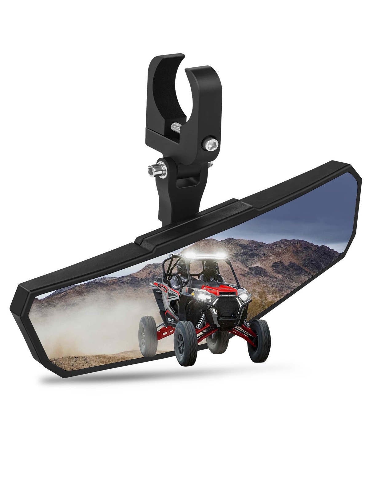UTV Rear View Mirror HD SXS Center Mirror 10.2×3.5 Inch Convex Black